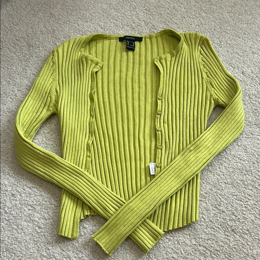 Forever 21 Green Ribbed Sweater